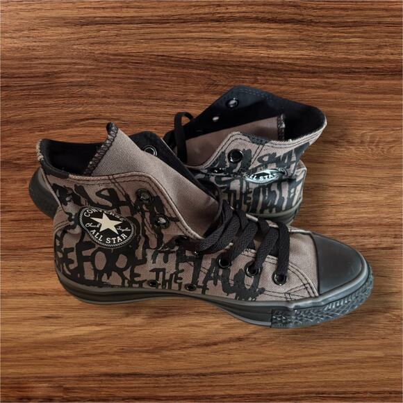 Converse Chuck Taylor All Star Hi Rock Script Print Sz 5W - Picture 4 of 9